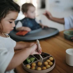 Best Assiette à compartiments en silicone avec ventouse Natural Assiette