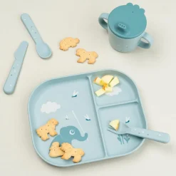 Assiette à compartiments Foodie Elphee Bleu Assiette