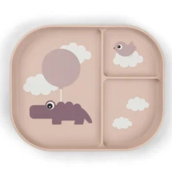 Assiette à compartiments Happy clouds Rose Assiette