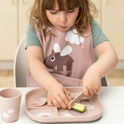 Assiette à compartiments Happy clouds Rose Assiette