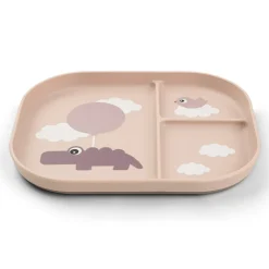 Assiette à compartiments Happy clouds Rose Assiette