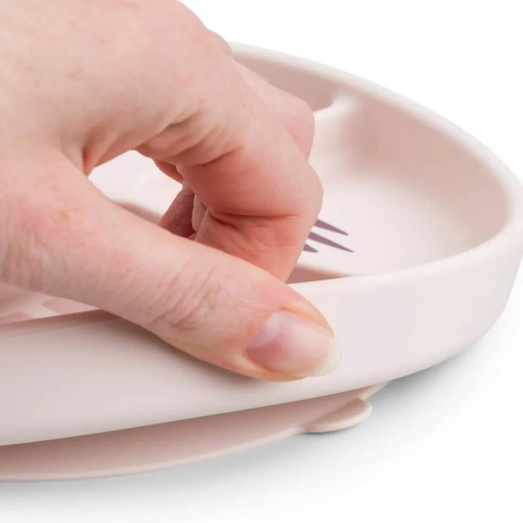 Done by Deer Assiette à compartiments Stick&Stay Playground Rose