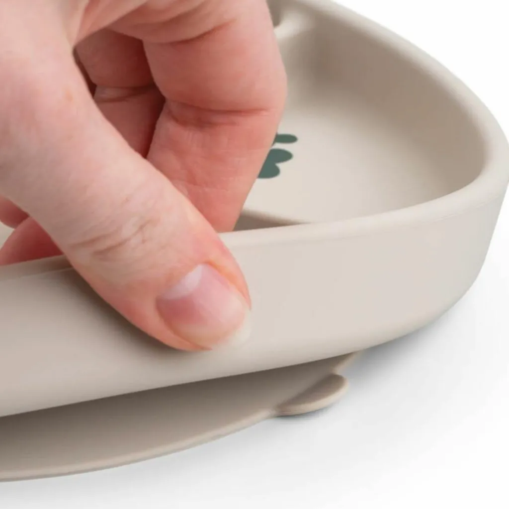 Sale Assiette à compartiments Stick&Stay Tiny farm Sable Assiette