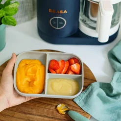 Béaba Assiette compartimentée à ventouse en silicone Vert sauge