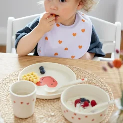 Sale Assiette Happy Rascals Coeur lavande Assiette