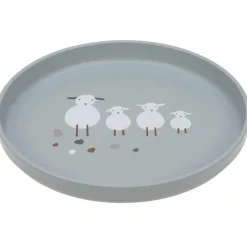 Sale Assiette plate Tiny Farmer mouton et oie bleue Assiette