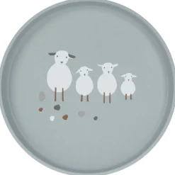 Sale Assiette plate Tiny Farmer mouton et oie bleue Assiette