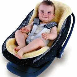 Hot Assise en peau d'agneau blanche Assise Pour Poussette