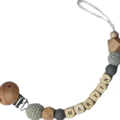 Outlet Attache sucette en bois ardoise et mint (personnalisable) Attache Sucette