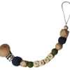 Attache sucette en bois kaki et bleu nuit (personnalisable) Attache Sucette