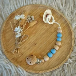 Clearance Attache sucette en bois Moon bleuet Attache Sucette
