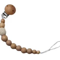 Tata Lucette Attache sucette en bois Nude blanc cassé