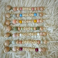 New Attache sucette en bois olive et kaki (personnalisable) Attache Sucette