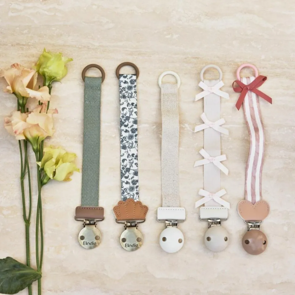 Elodie Details Attache sucette en bois Silver Sheen