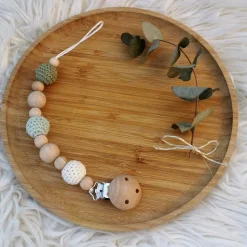 Tata Lucette Attache sucette en bois Yoyo vert