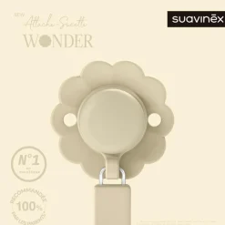 Suavinex Attache sucette en silicone Wonder Whitecap Gray