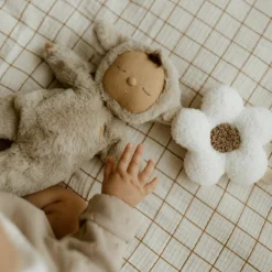 Atelier Wagram Attache tétine Fleur moumoute Ecru-Beige