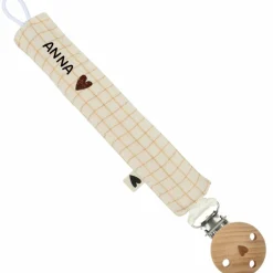 Clearance Attache tétine Gaze Petits Carreaux (personnalisable) Attache Sucette