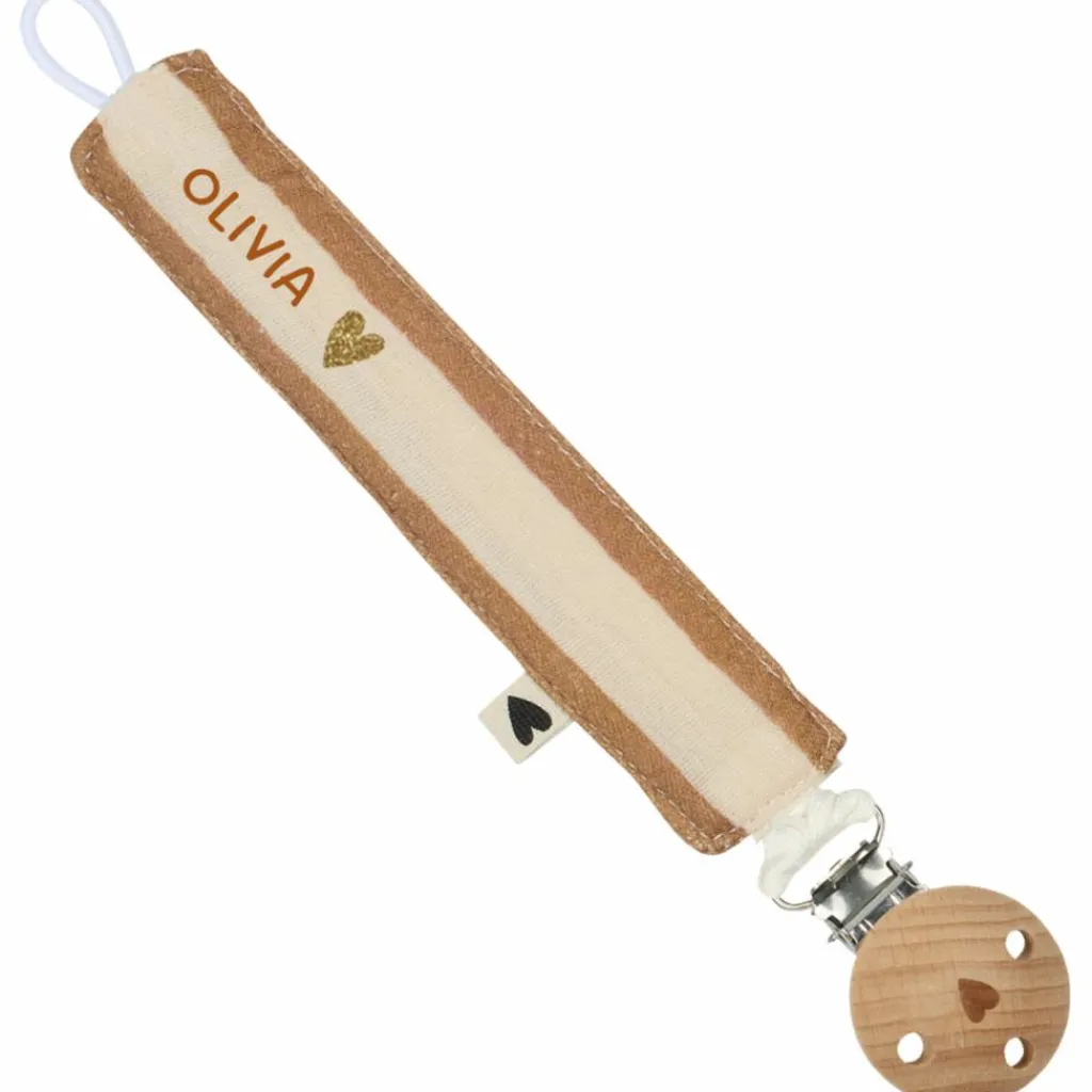 Attache tétine Rayures Larges (personnalisable) Attache Sucette