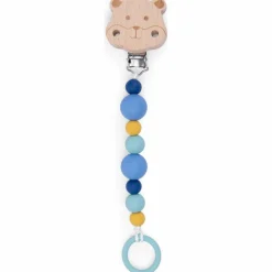 Best Attache-tétine bois et silicone hamster Puce et Pilou Attache Sucette