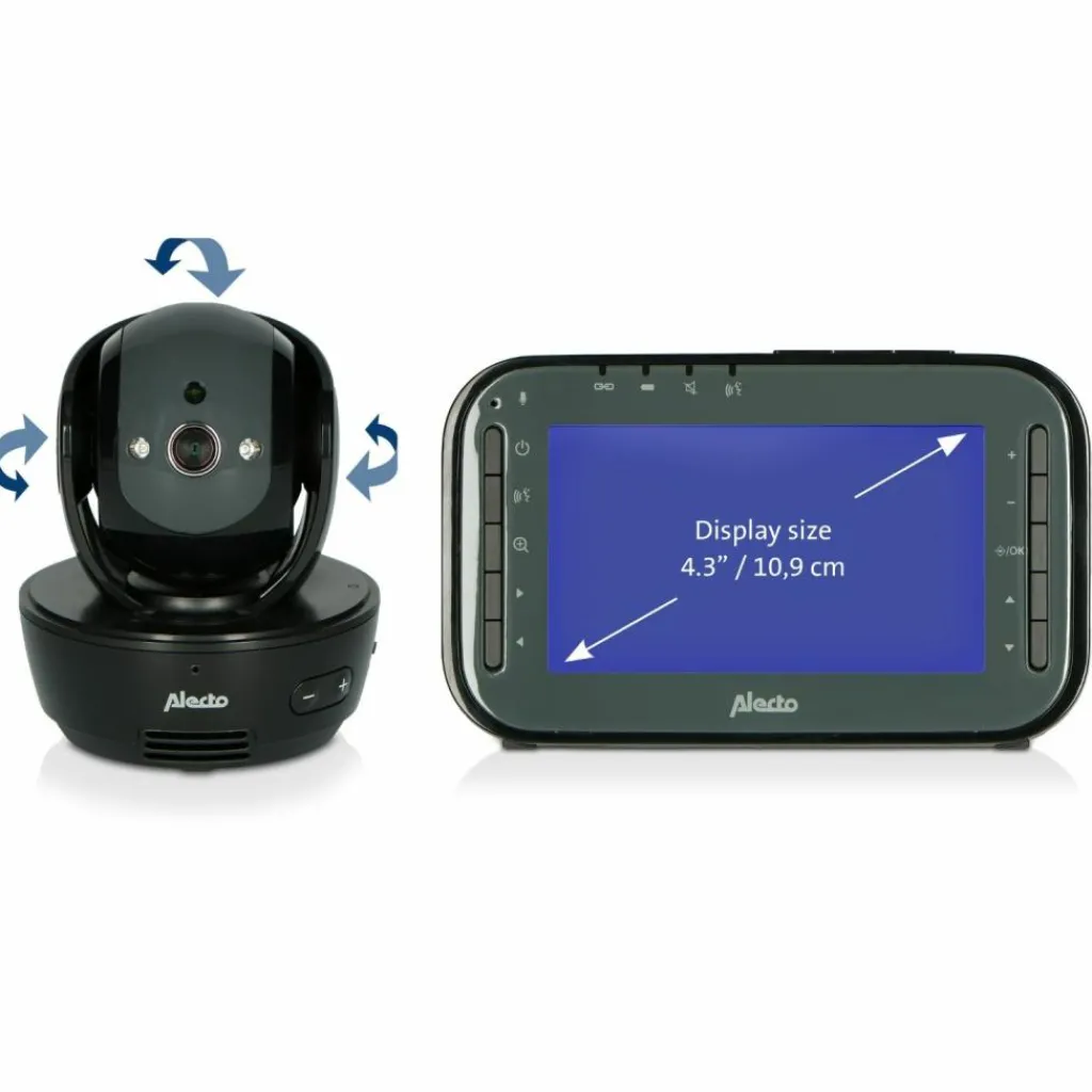 New Babyphone avec caméra et écran couleur 4,3 pouces Noir Babyphone