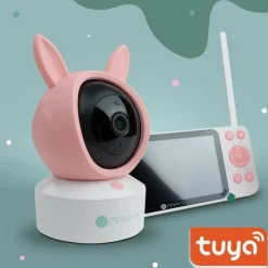Online Babyphone vidéo avec caméra 2 en 1 Lapin Rose Babyphone