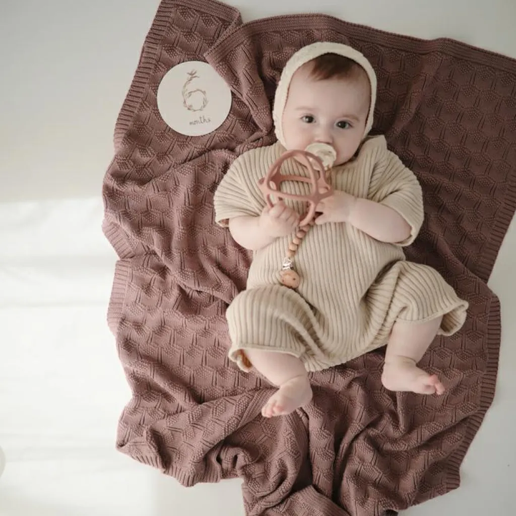 Mushie Balle de dentition en silicone Woodchuck