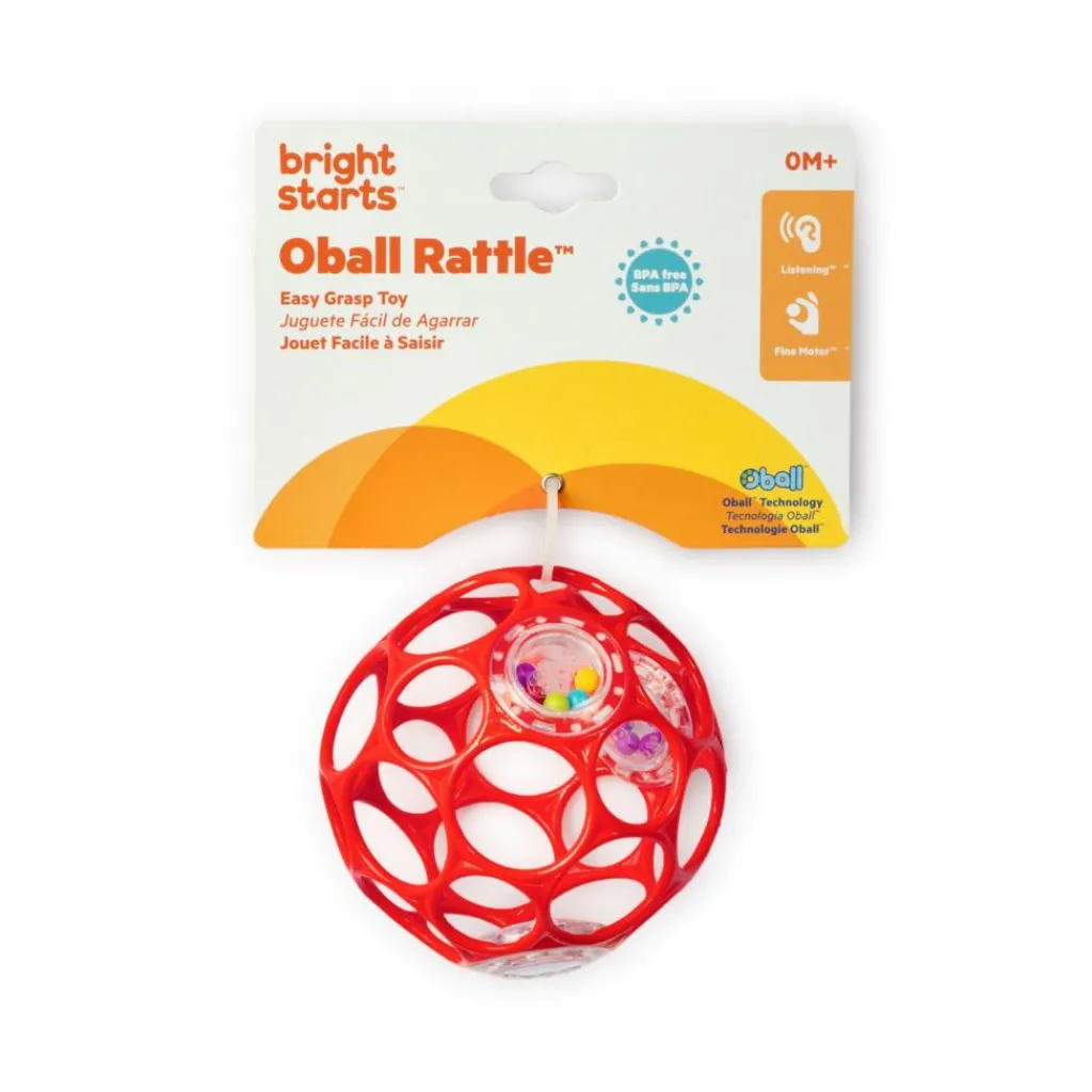 Oball Balle hochet sensoriel rouge