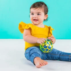 Oball Balle hochet souple bleu et vert