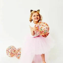 Best Ballon confettis Multicolore (10 cm) Balle Souple