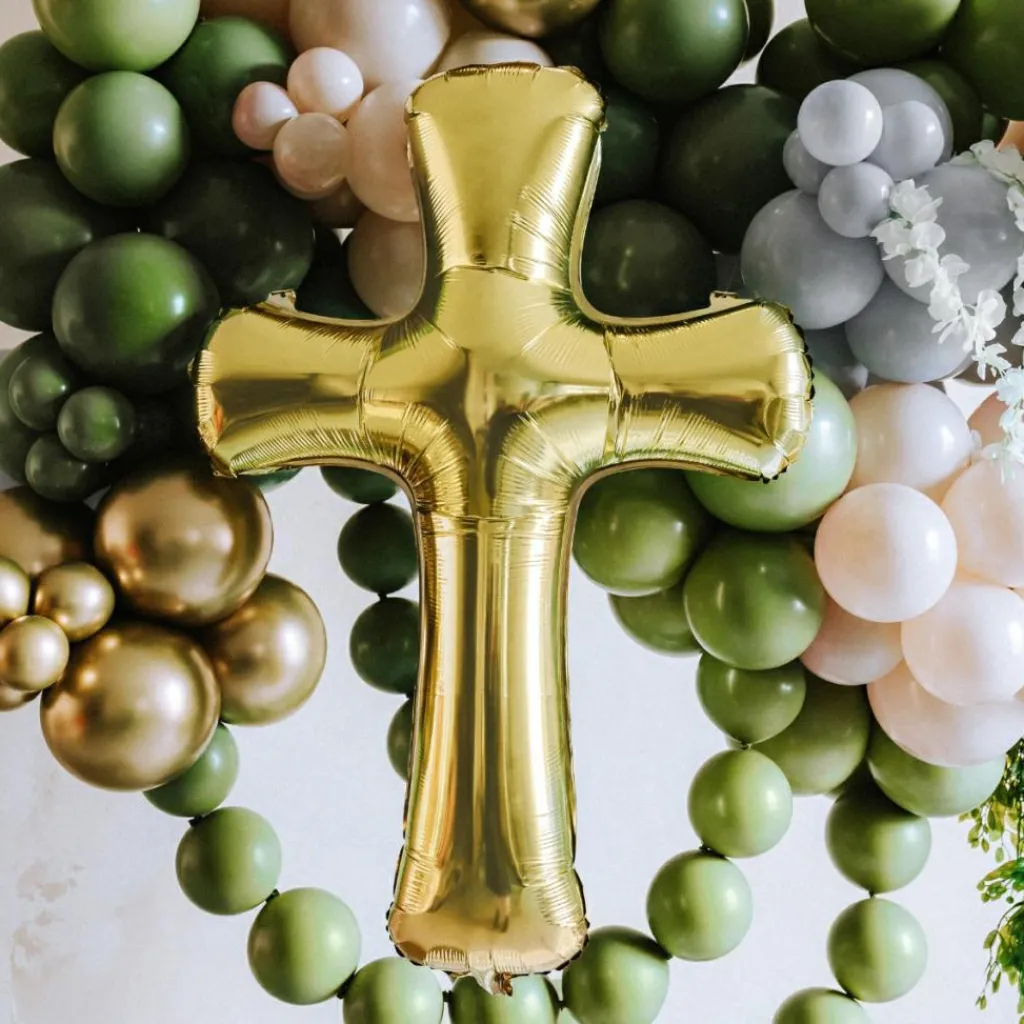 Best Ballon en aluminium Croix or Décoration De Salle