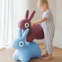 Quut Ballon sauteur Hoppi Lapin Bleu