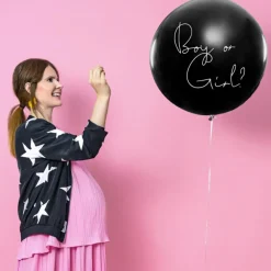 Party Deco Ballon XXL Boy or Girl ? (confettis rose fille)