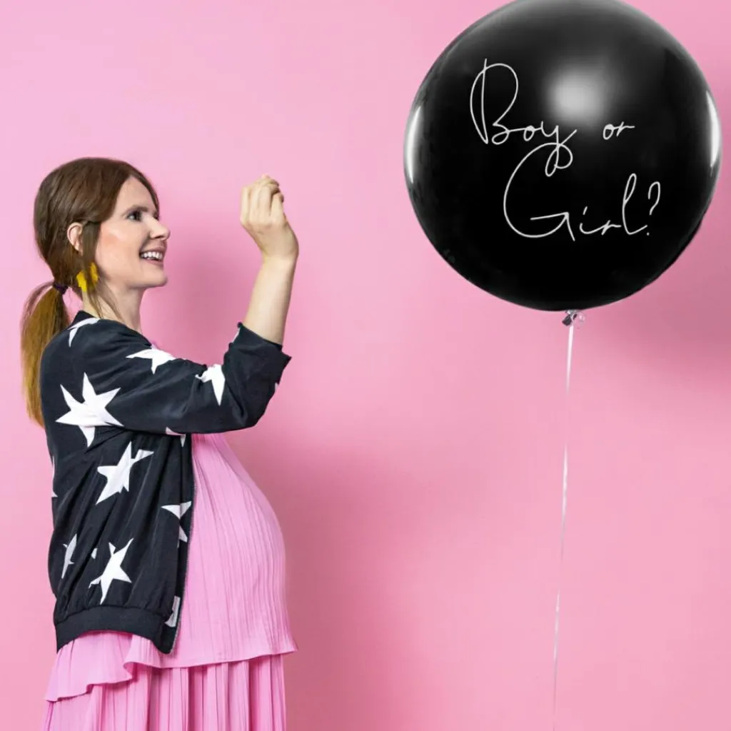 Party Deco Ballon XXL Boy or Girl ? (confettis rose fille)