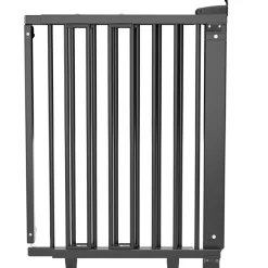 Clearance Barrière de porte pivotante en bois Noir (58-105 cm) Barrière De Sécurité Et Accessoires