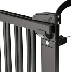 Clearance Barrière de porte pivotante en bois Noir (58-105 cm) Barrière De Sécurité Et Accessoires