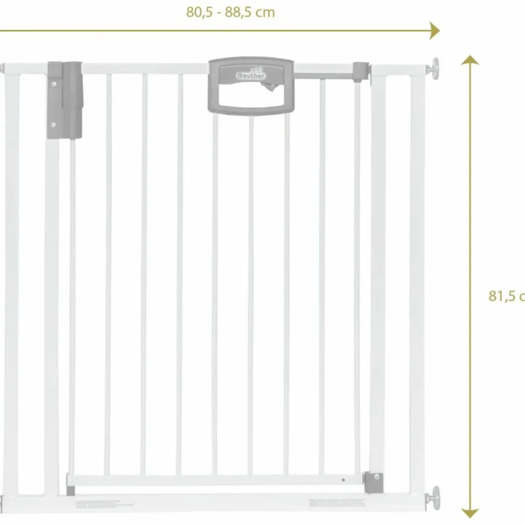 Geuther Barrière de sécurité Easylock Plus pour porte (120 à 128 cm)