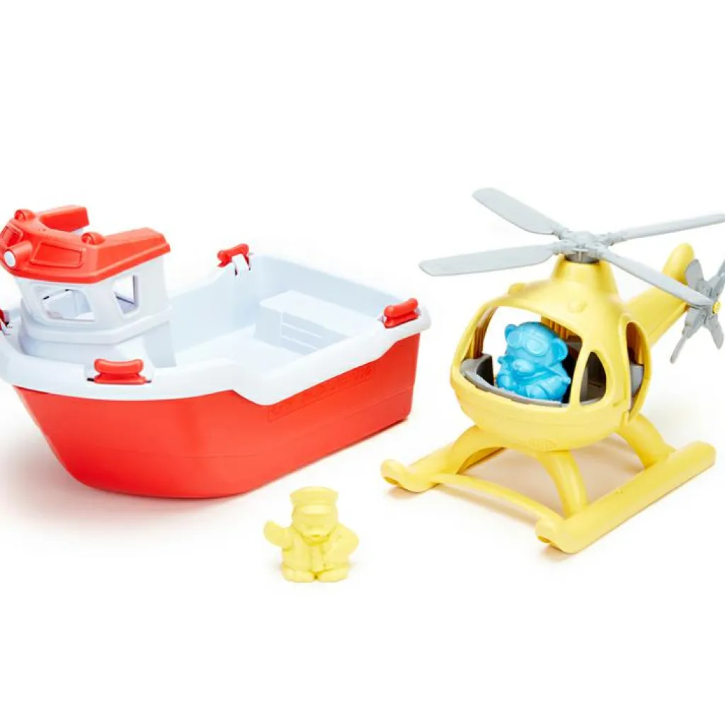 Hot Bateau de sauvetage et hélicoptère Jouet De Bain