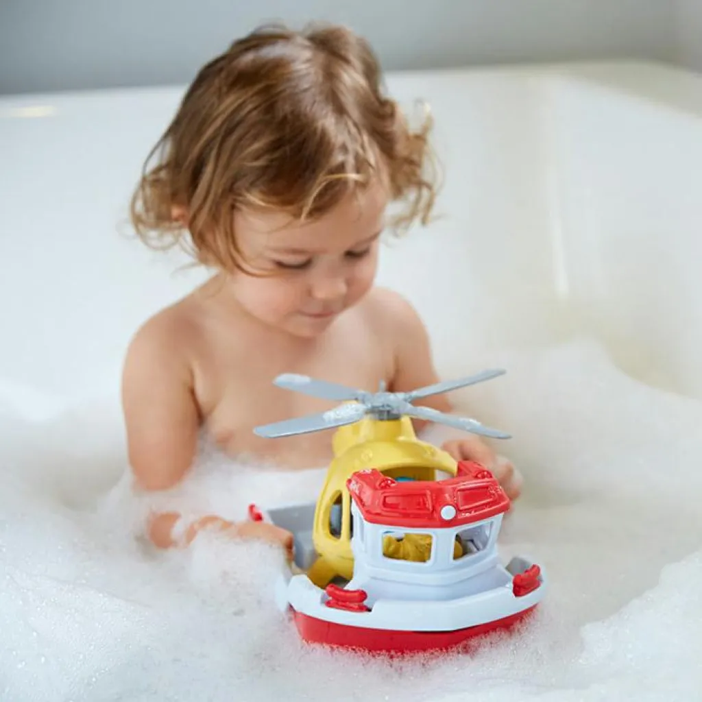 Hot Bateau de sauvetage et hélicoptère Jouet De Bain