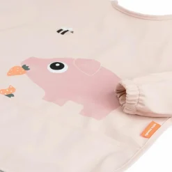 Done by Deer Bavoir à manches avec poche Tiny farm Rose