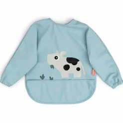 New Bavoir à manches avec poche Tiny farm Bleu Bavoirs