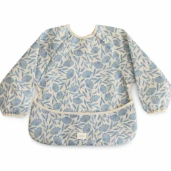 Online Bavoir à manches longues Blue Flowers (6-24 mois) Bavoirs