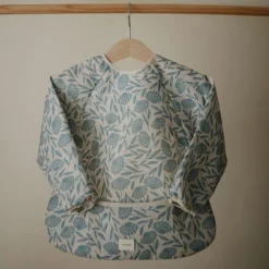 Online Bavoir à manches longues Blue Flowers (6-24 mois) Bavoirs