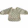Clearance Bavoir à manches longues Olive Check (6-24 mois) Bavoirs