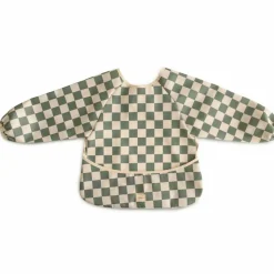 Clearance Bavoir à manches longues Olive Check (6-24 mois) Bavoirs