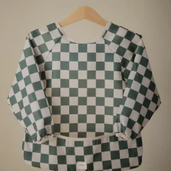 Clearance Bavoir à manches longues Olive Check (6-24 mois) Bavoirs