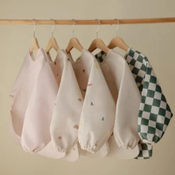 Clearance Bavoir à manches longues Olive Check (6-24 mois) Bavoirs