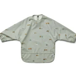 Liewood Bavoir à manches Merle Véhicules dove blue mix