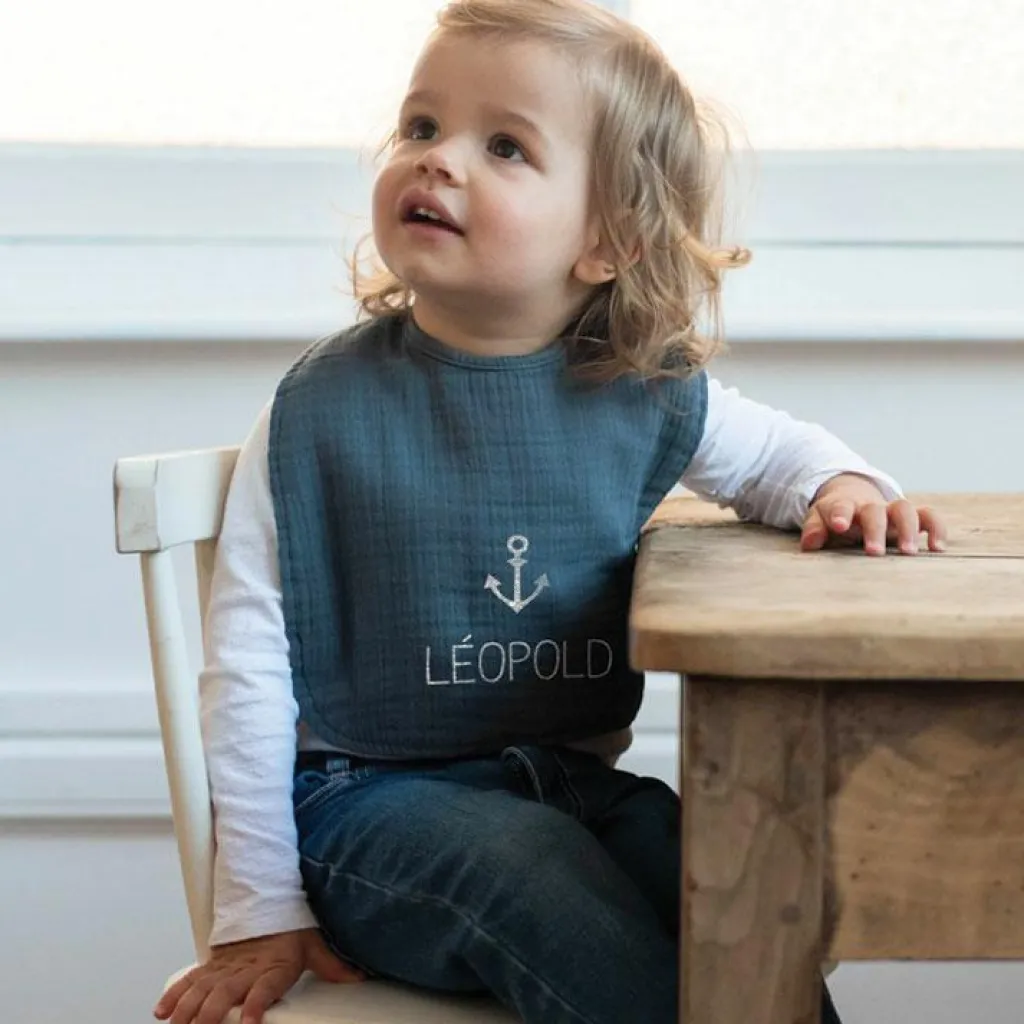 Outlet Bavoir à nouer Bleu pétrole (personnalisable) Bavoirs