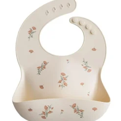 New Bavoir à poche en silicone Pink Flowers Bavoirs